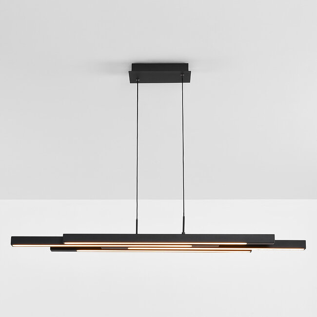 Designerska lampa wisząca czarna z 3-stopniowym ściemniaczem - Liana