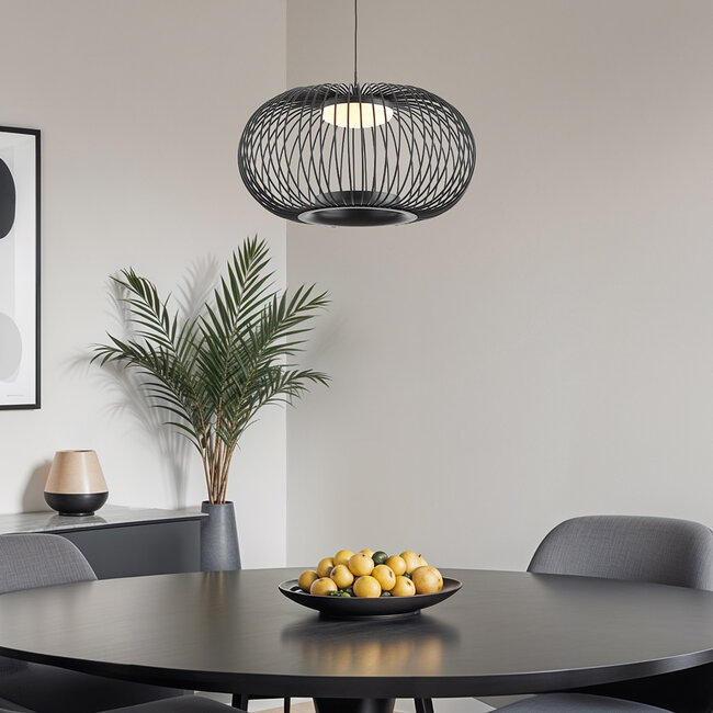 Czarna lampa wisząca Kato z 3-stopniową regulacją jasności