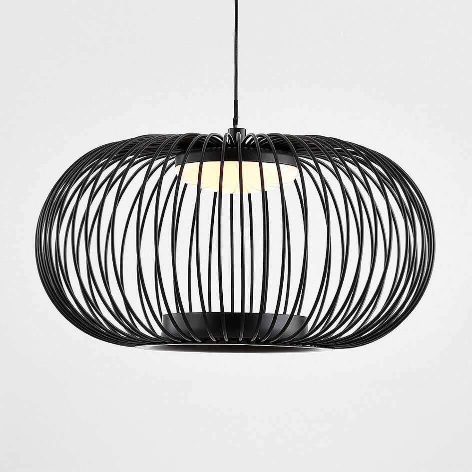 Czarna lampa wisząca Kato z 3-stopniową regulacją jasności
