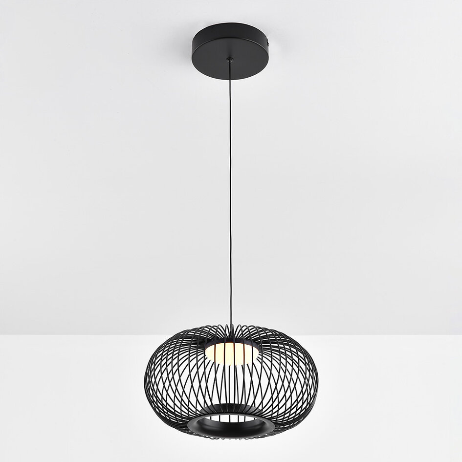 Czarna lampa wisząca Kato z 3-stopniową regulacją jasności