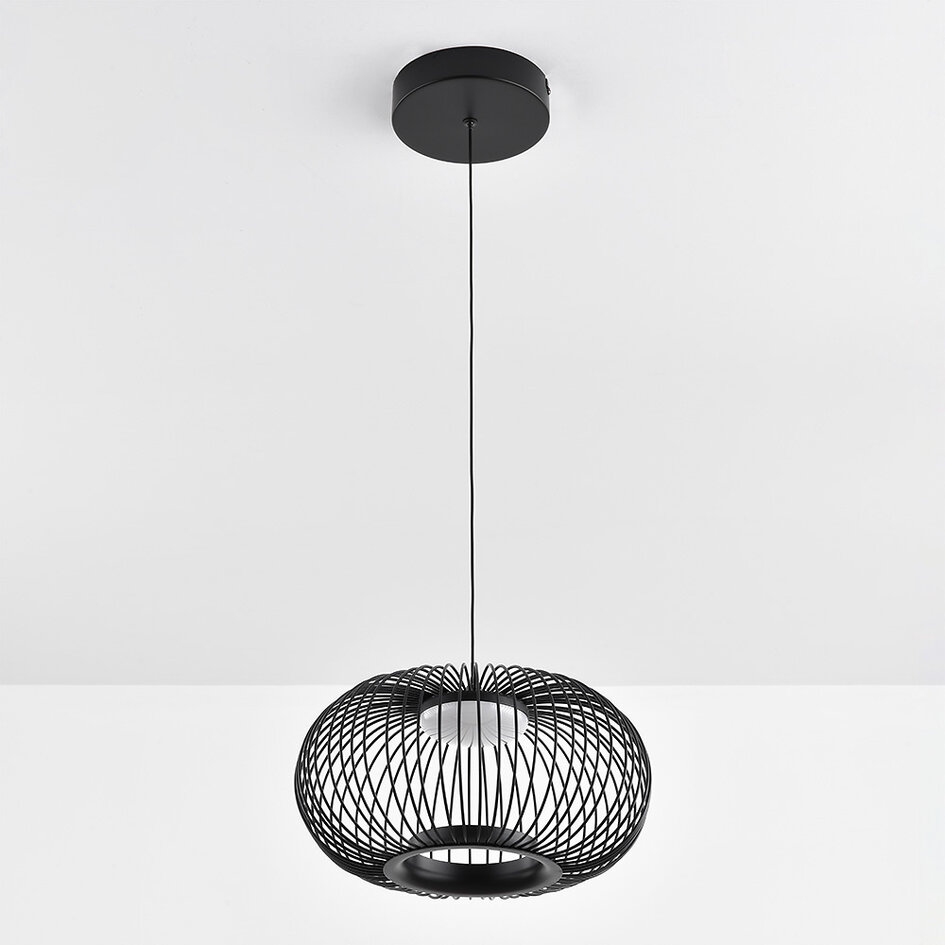 Czarna lampa wisząca Kato z 3-stopniową regulacją jasności