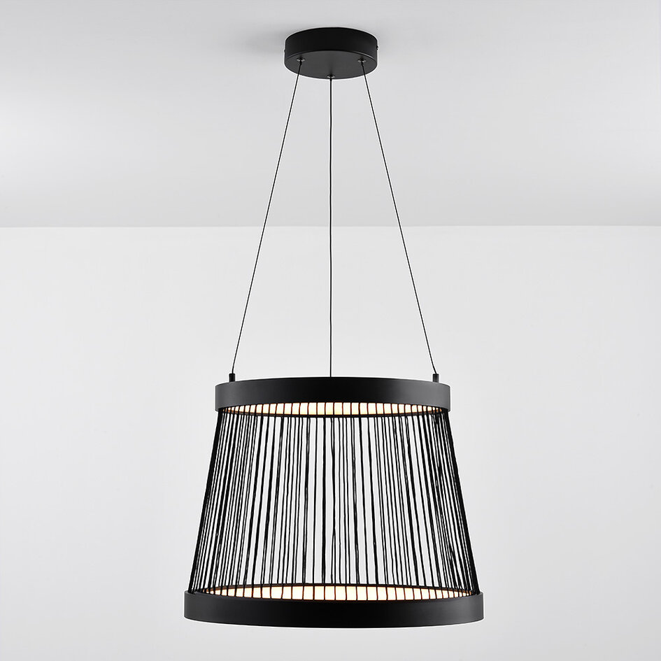 Designerska lampa wisząca Kae, 3-stopniowo ściemnialne - czarna