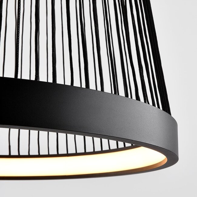 Designerska lampa wisząca Kae, 3-stopniowo ściemnialne - czarna