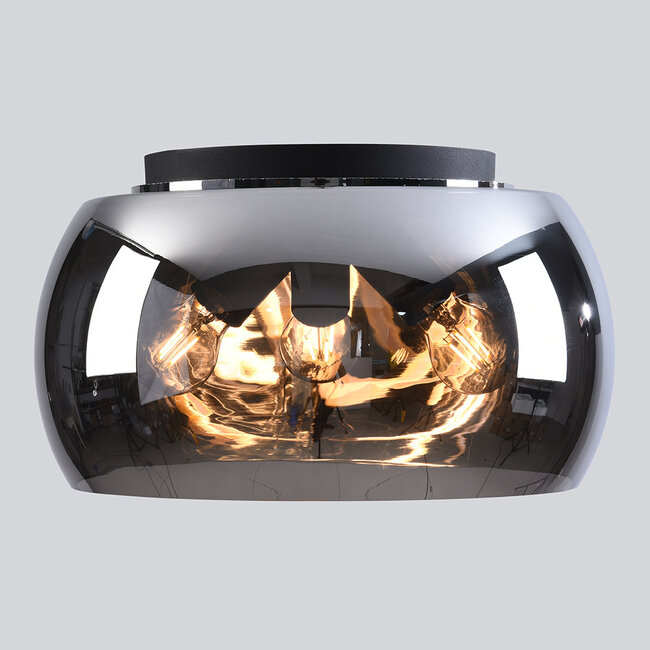 Lampa sufitowa ze szkłem przydymionym, 3 światła - Selin