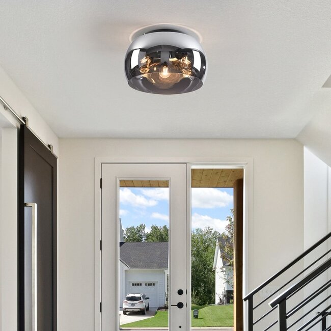 Lampa sufitowa ze szkłem przydymionym, 3 światła - Selin