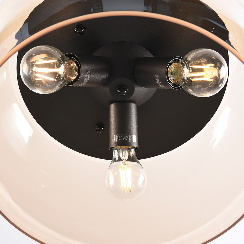 Design lampa wisząca Serres ze szkłem bursztynowym, 3 światła