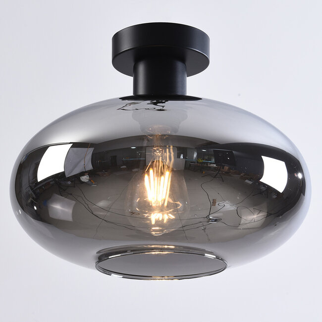 Lampa sufitowa Veda z przydymionym szkłem