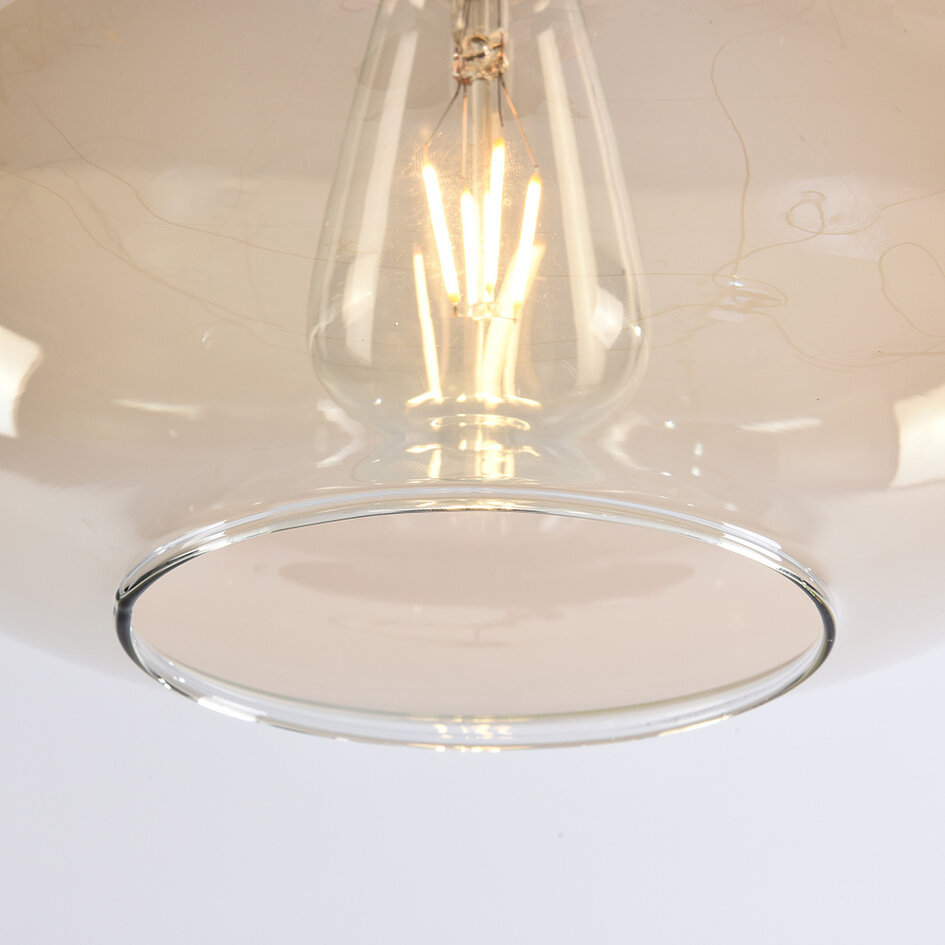 Lampa sufitowa Veda z szkłem bursztynowym