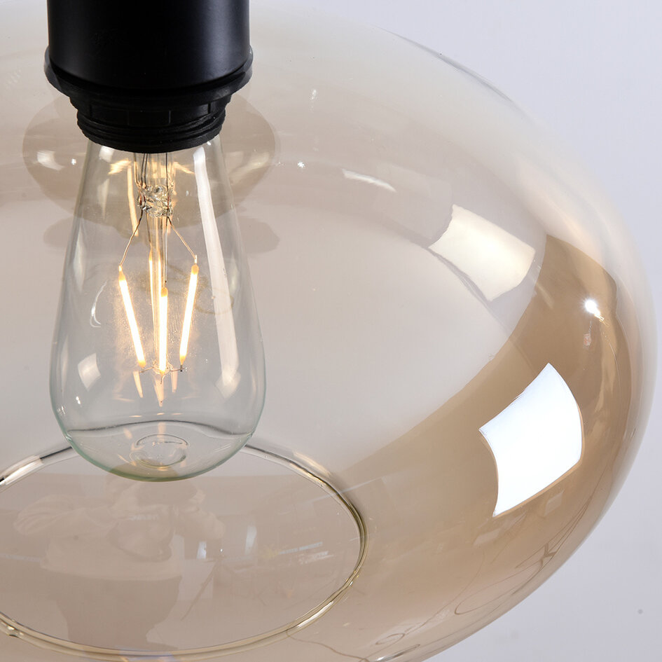 Lampa sufitowa Veda z szkłem bursztynowym