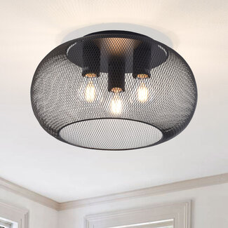 3 światła lampa sufitowa Caia z czarnego metalu