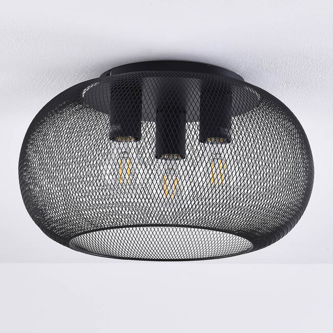 3 światła lampa sufitowa Caia z czarnego metalu