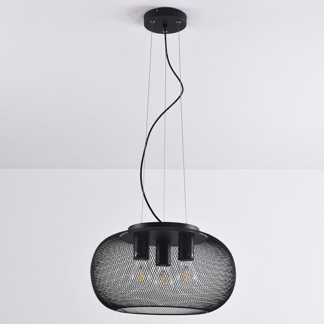Industrialna lampa wisząca czarna, 3 światła - Cerise