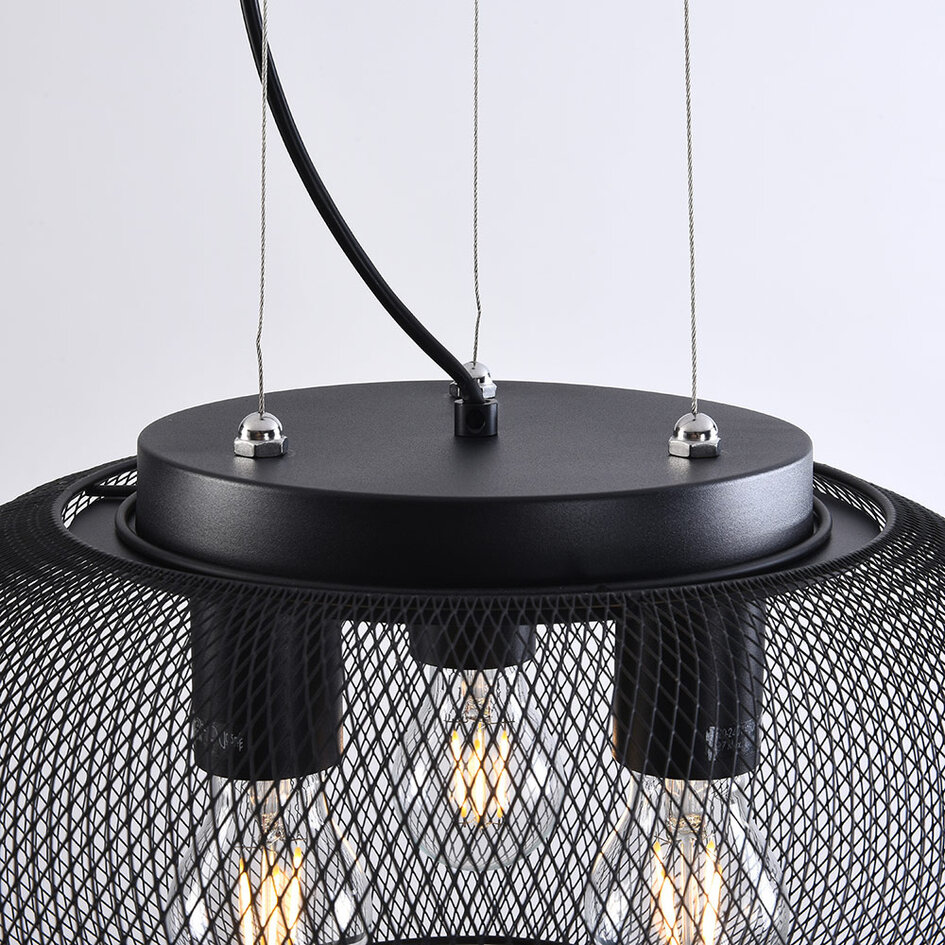 Industrialna lampa wisząca czarna, 3 światła - Cerise