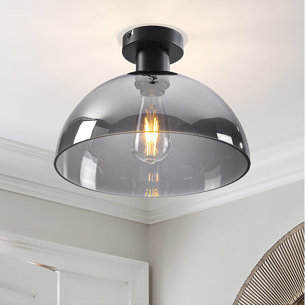 Lampa sufitowa Feija ze szkłem dymionym