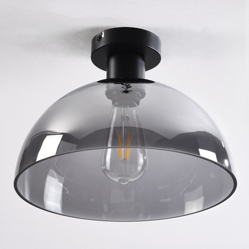 Lampa sufitowa Feija ze szkłem dymionym