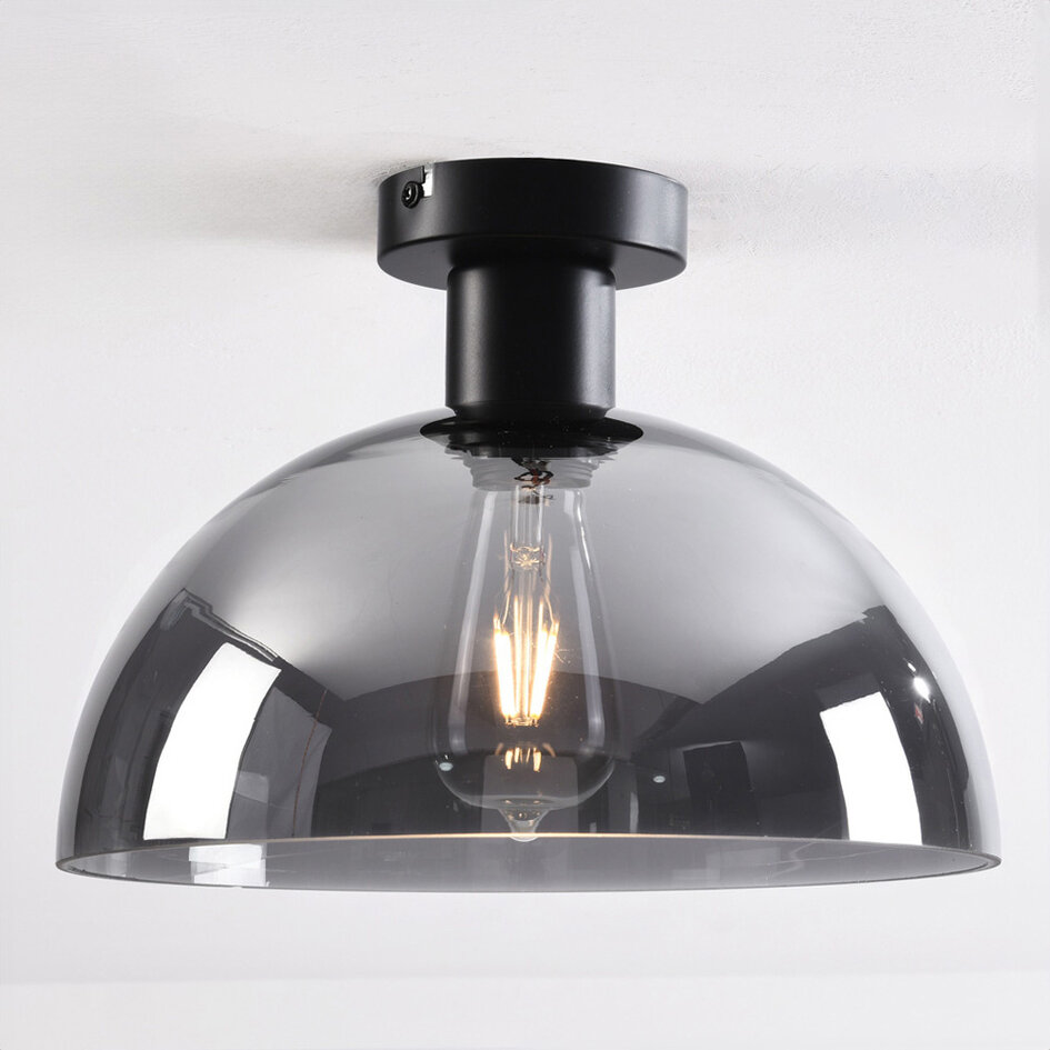 Lampa sufitowa Feija ze szkłem dymionym