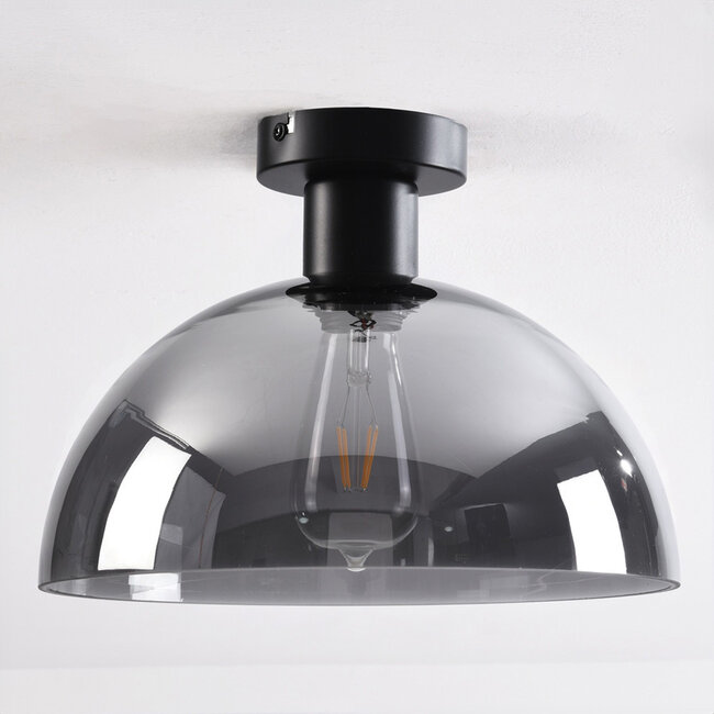 Lampa sufitowa Feija ze szkłem dymionym