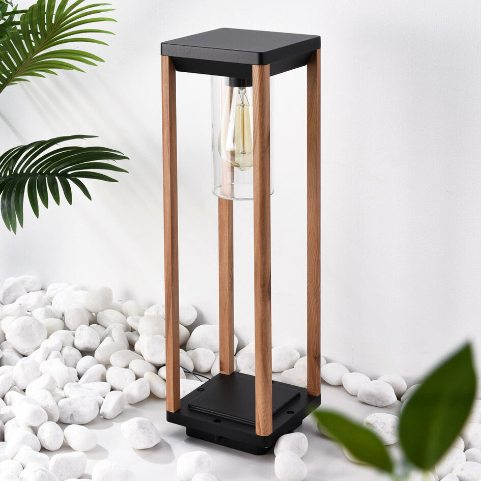 Lampa podłogowa zewnętrzna Paca, 50 cm - imitacja drewna
