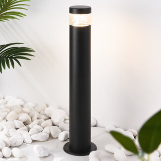 Lampa podłogowa zewnętrzna Tierra ze stali nierdzewnej - czarna