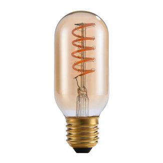 Podłużna żarówka LED filament 4W, 2200K, szkło bursztynowe ze spiralą - ściemnialne