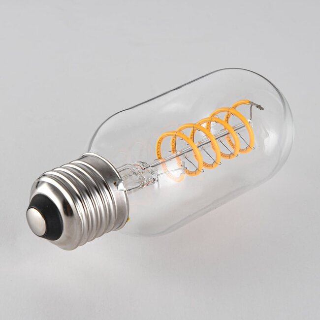 Podłużna żarówka LED z żarnikiem 4W, 2700K, przezroczyste szkło ze spiralą - ściemnialne