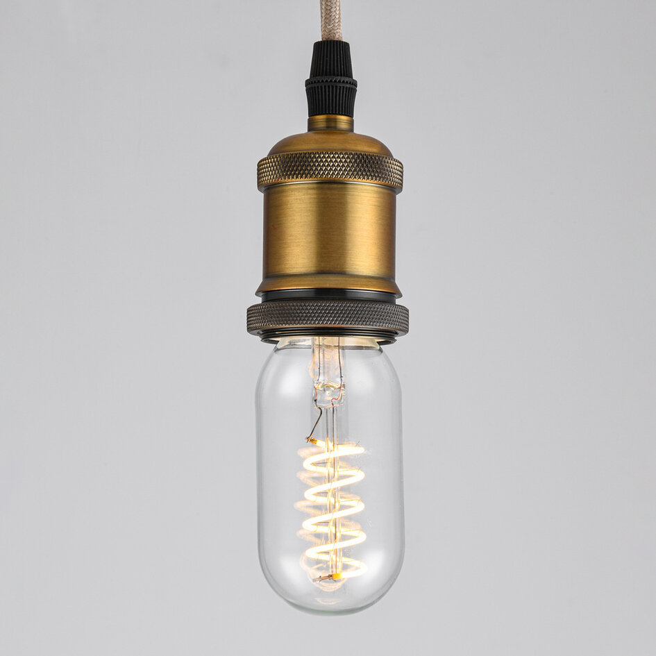 Podłużna żarówka LED z żarnikiem 4W, 2700K, przezroczyste szkło ze spiralą - ściemnialne