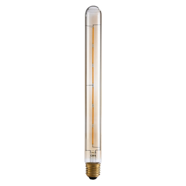 Podłużna żarówka E27 z żarnikiem, szkło bursztynowe, 6W 2200 K, 30 cm - ściemnialne
