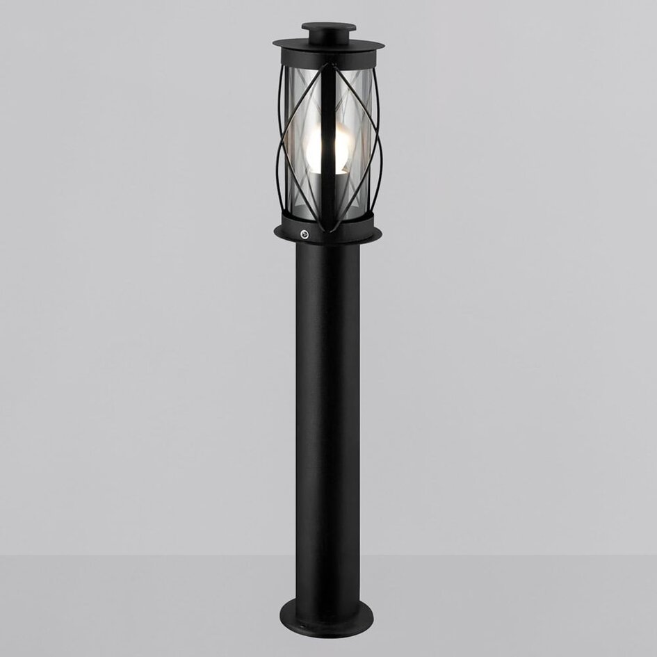 Zewnętrzna lampa podłogowa Lucia ze stali nierdzewnej, czarna, rustykalna - 60 cm