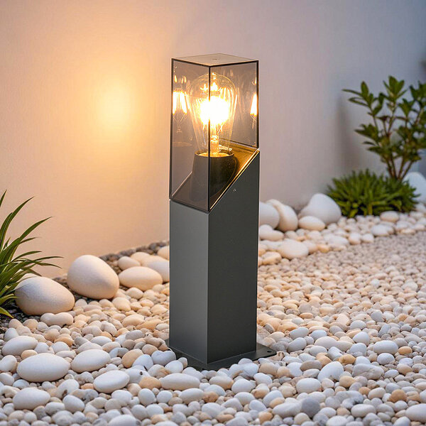 Industrialna zewnętrzna lampa podłogowa Jet - antracytowa - 40 cm