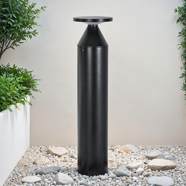 Czarna zewnętrzna lampa podłogowa - Ailo 50 cm