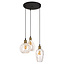 Produkt outletowy: Designerska lampa wisząca ze szkła przezroczystego, 3 światła - Verona