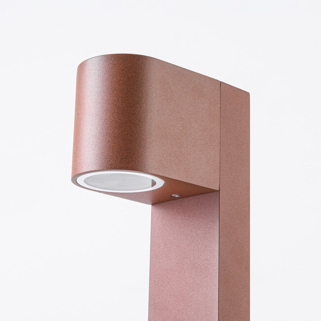 Industrialna zewnętrzna lampa podłogowa Simone - rdzawobrązowa 30 cm