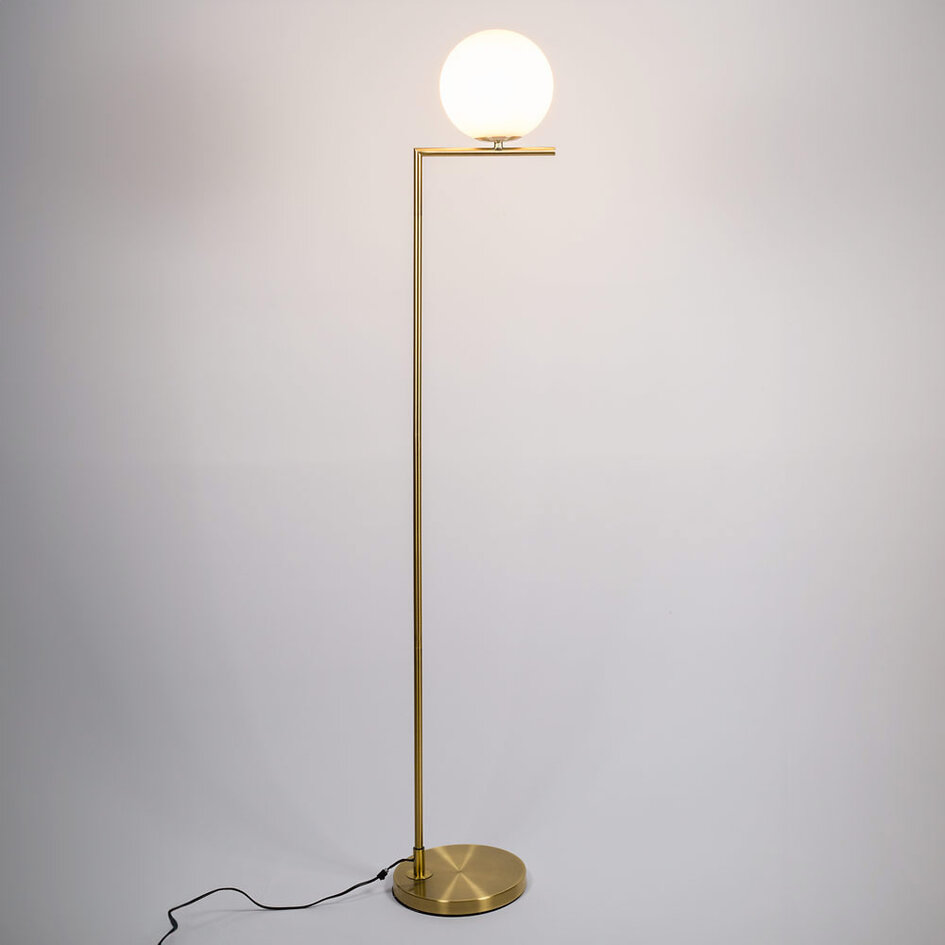 Design Lampa stojąca Connor - mlecznobiałe szkło
