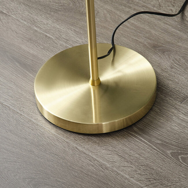 Lampa podłogowa złota ze szkłem bursztynowym, 3 światła - Jesse