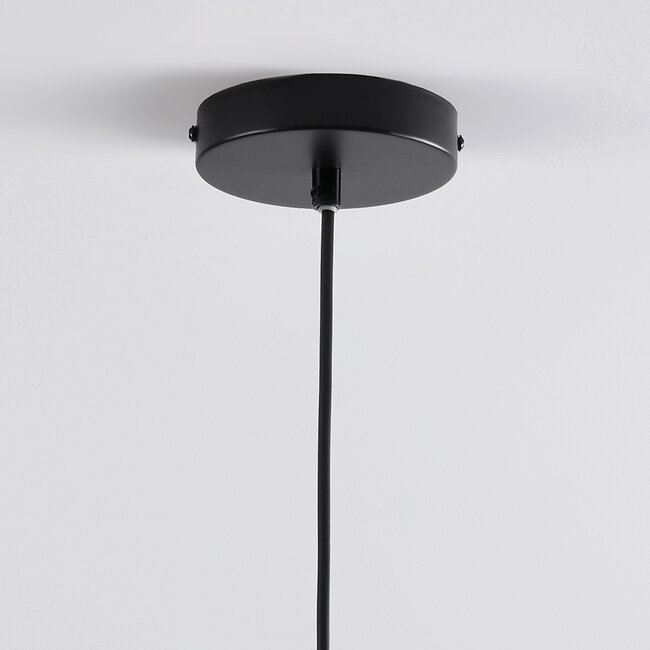 Czarna lampa wisząca z ręcznie plecionego sznurka - Osaka