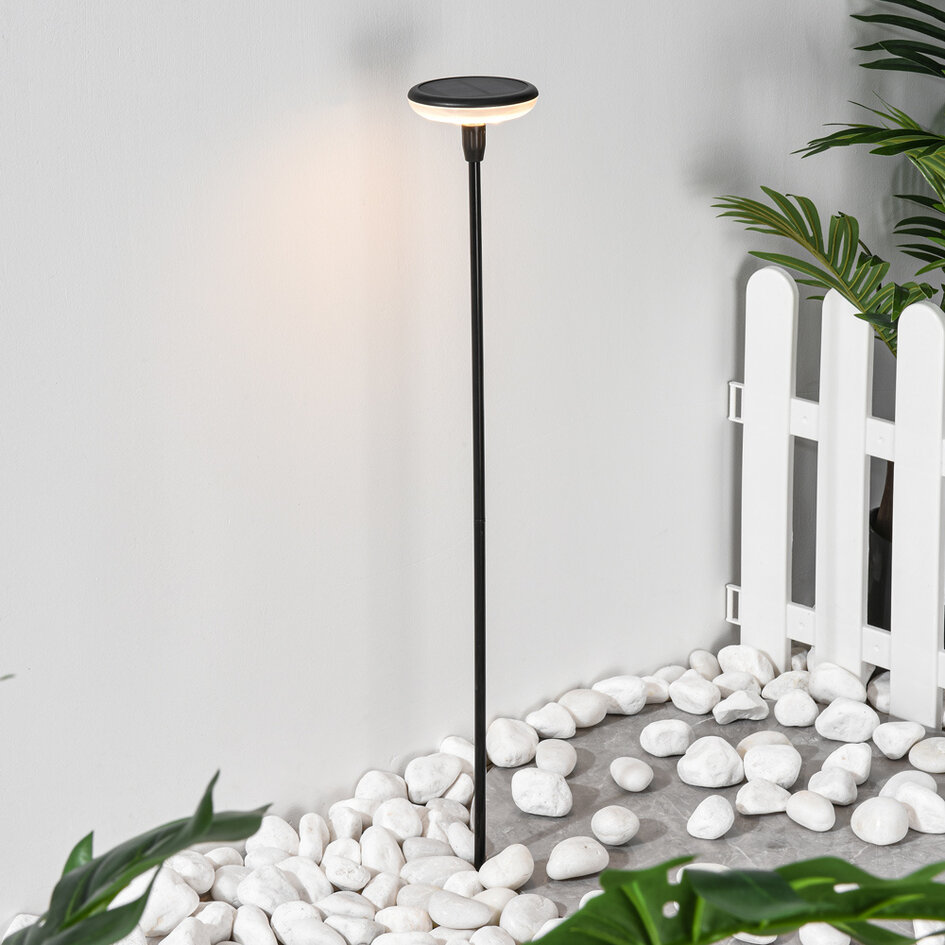 Nowoczesna solarna zewnętrzna lampa podłogowa Eden - zestaw 2 sztuk