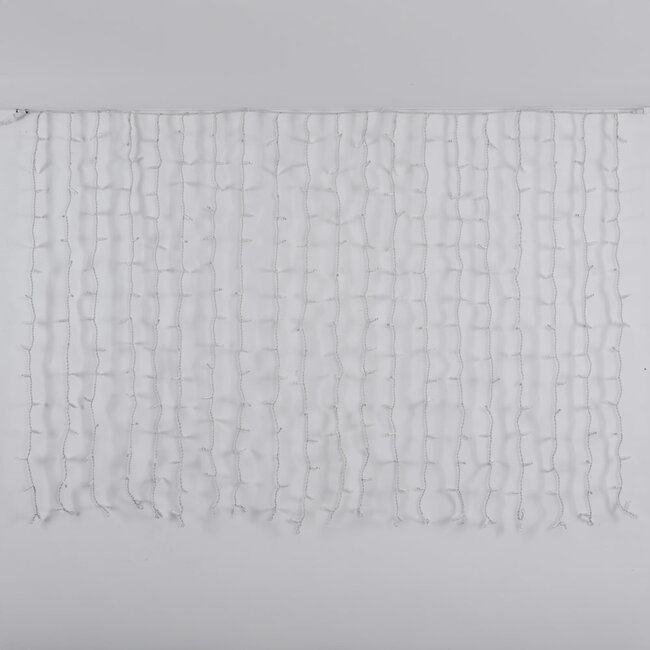 Kurtyna świetlna modułowa biała | od 2 metrów | 300 diod LED | 2200 K, bardzo ciepła biel | gumowa