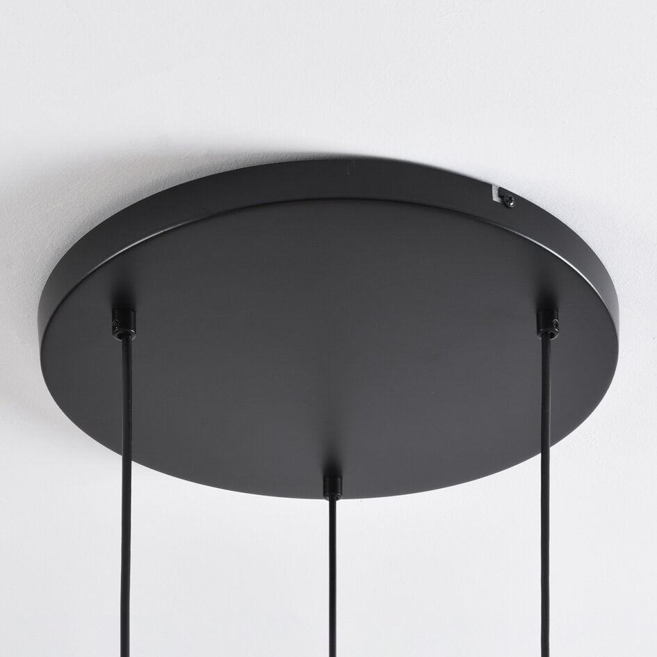 Lampa wisząca ze szkłem bursztynowym i teksturowanym detalem - Kaca