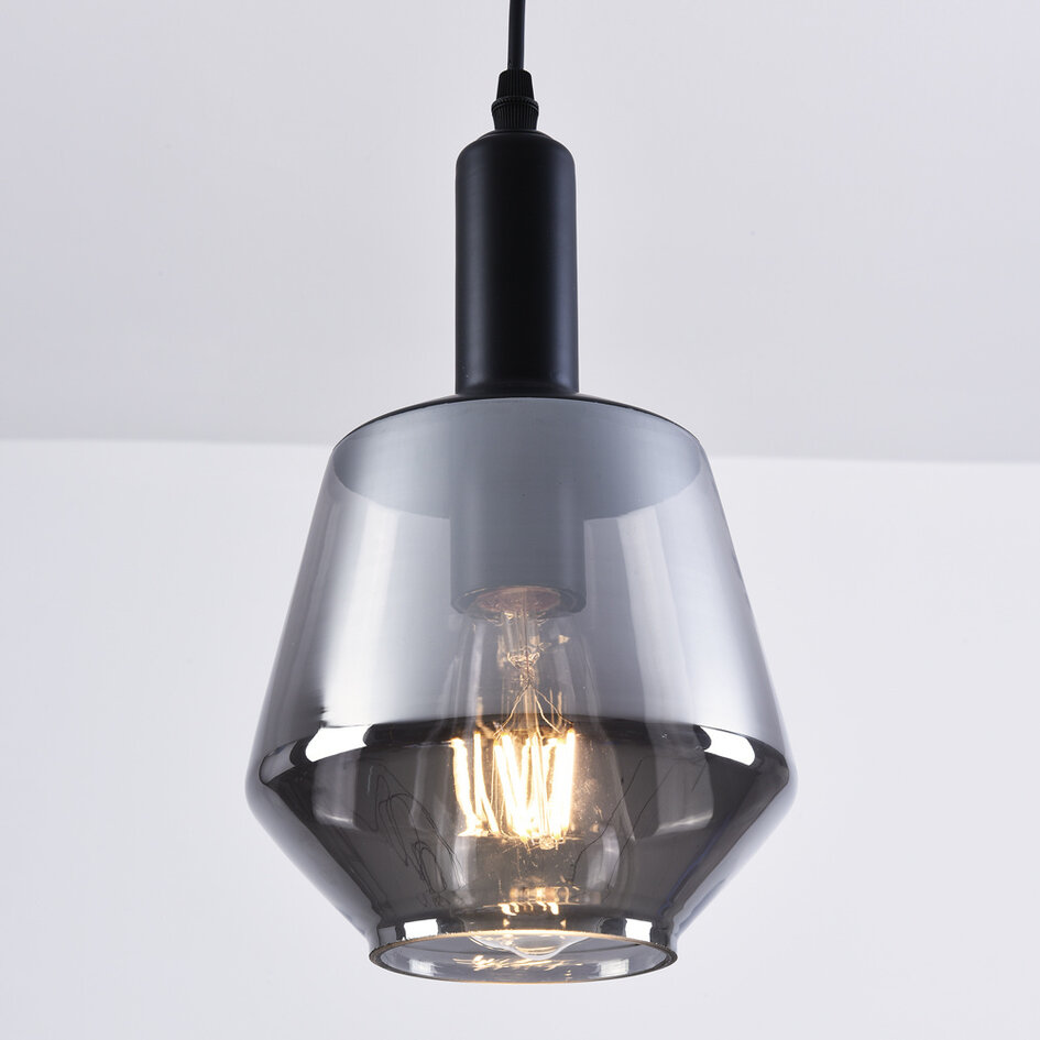 1-światło lampa wisząca Mala szkło przydymione - szkło kuliste