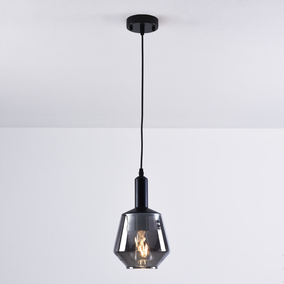 1-światło lampa wisząca Mala szkło przydymione - szkło kuliste
