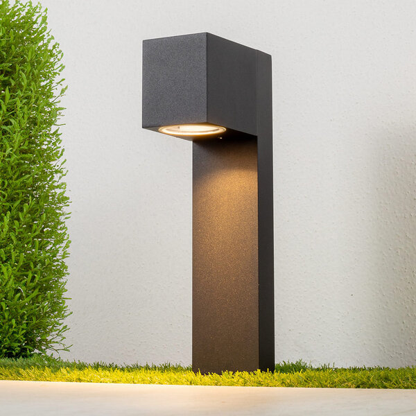 Industrialna zewnętrzna lampa podłogowa z kwadratową głowicą, 30 cm - Simone