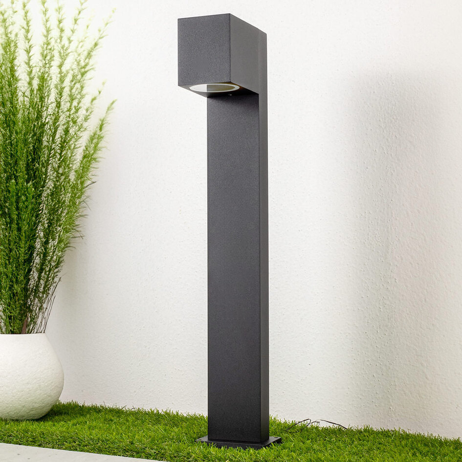 Industrialna zewnętrzna lampa podłogowa z kwadratową głowicą, 50 cm - Simone