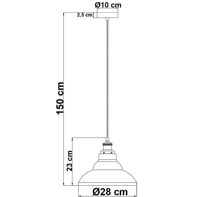 Wiejska lampa wisząca ze szkłem dymionym, 1-światło - Ebbe