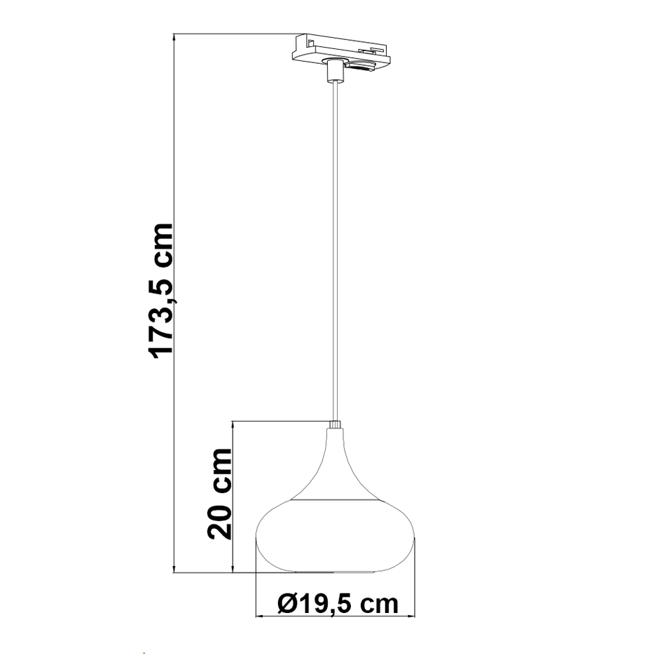Lampa wisząca na szynie 1-fazowej ze szkłem przydymionym i efektem lustra - Nill