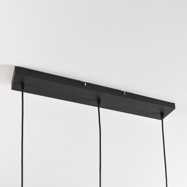 3 światła lampa wisząca z przydymionym szkłem - Lovi