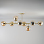 Design Lampa sufitowa złoty z bursztynowymi szklanymi kulami - Osem