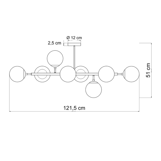 Design Lampa sufitowa złoty z bursztynowymi szklanymi kulami - Osem