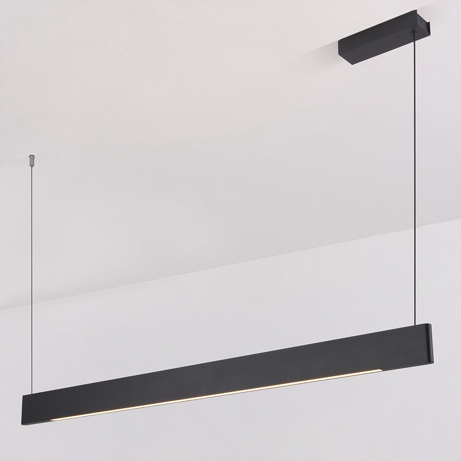 Minimalistyczna lampa wisząca z regulowanym natężeniem światła, Abby - czarna