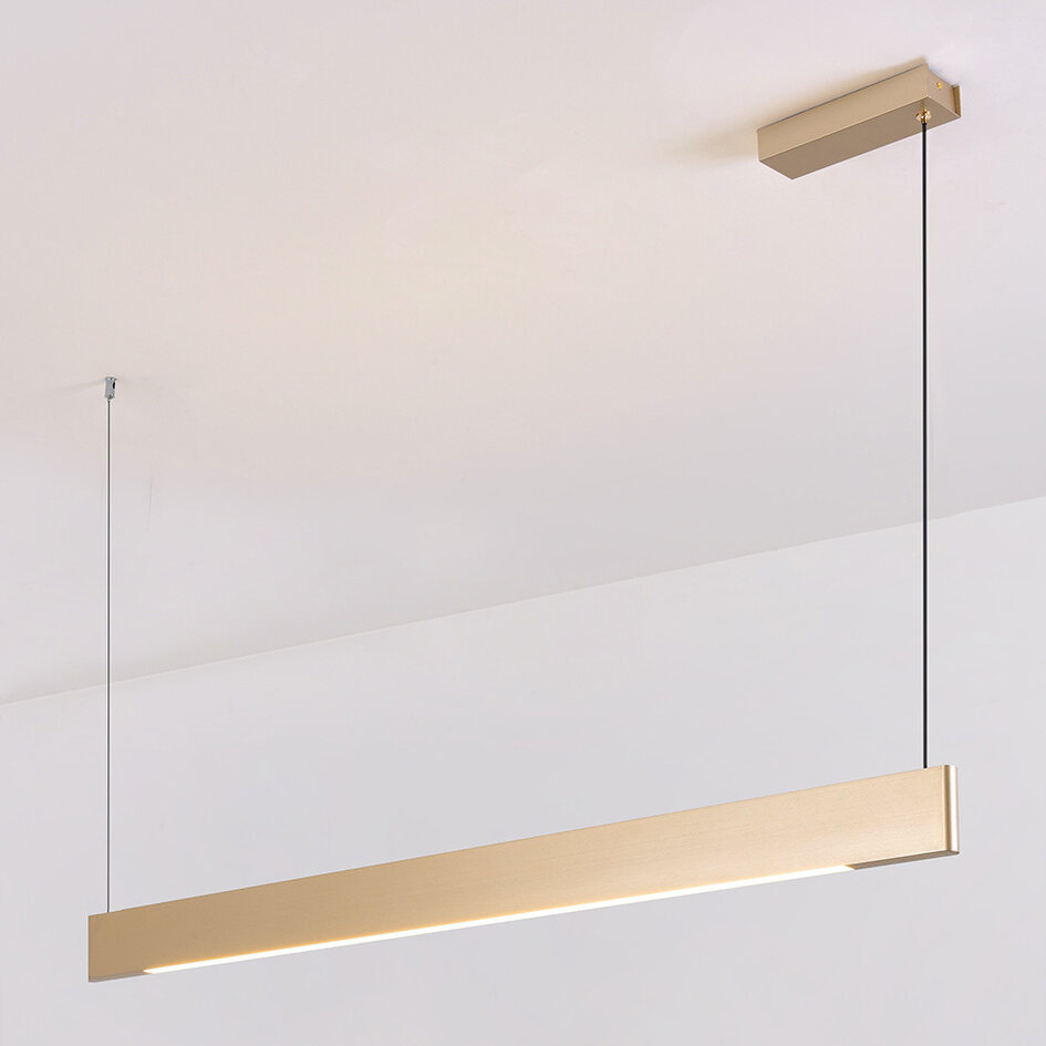 Minimalistyczna lampa wisząca Abby z regulowanym natężeniem światła - złota
