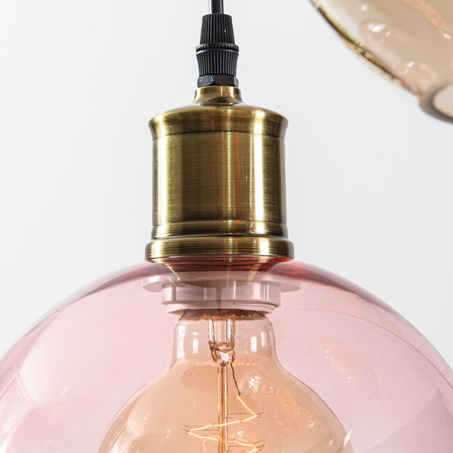 Lampa wisząca 4 światła z kolorowego szkła - Liya